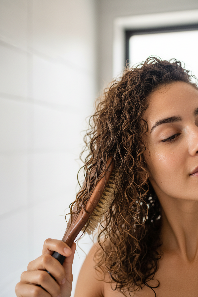 Brosse en poils de sanglier Soë : brillance et plaquage pour cheveux naturels