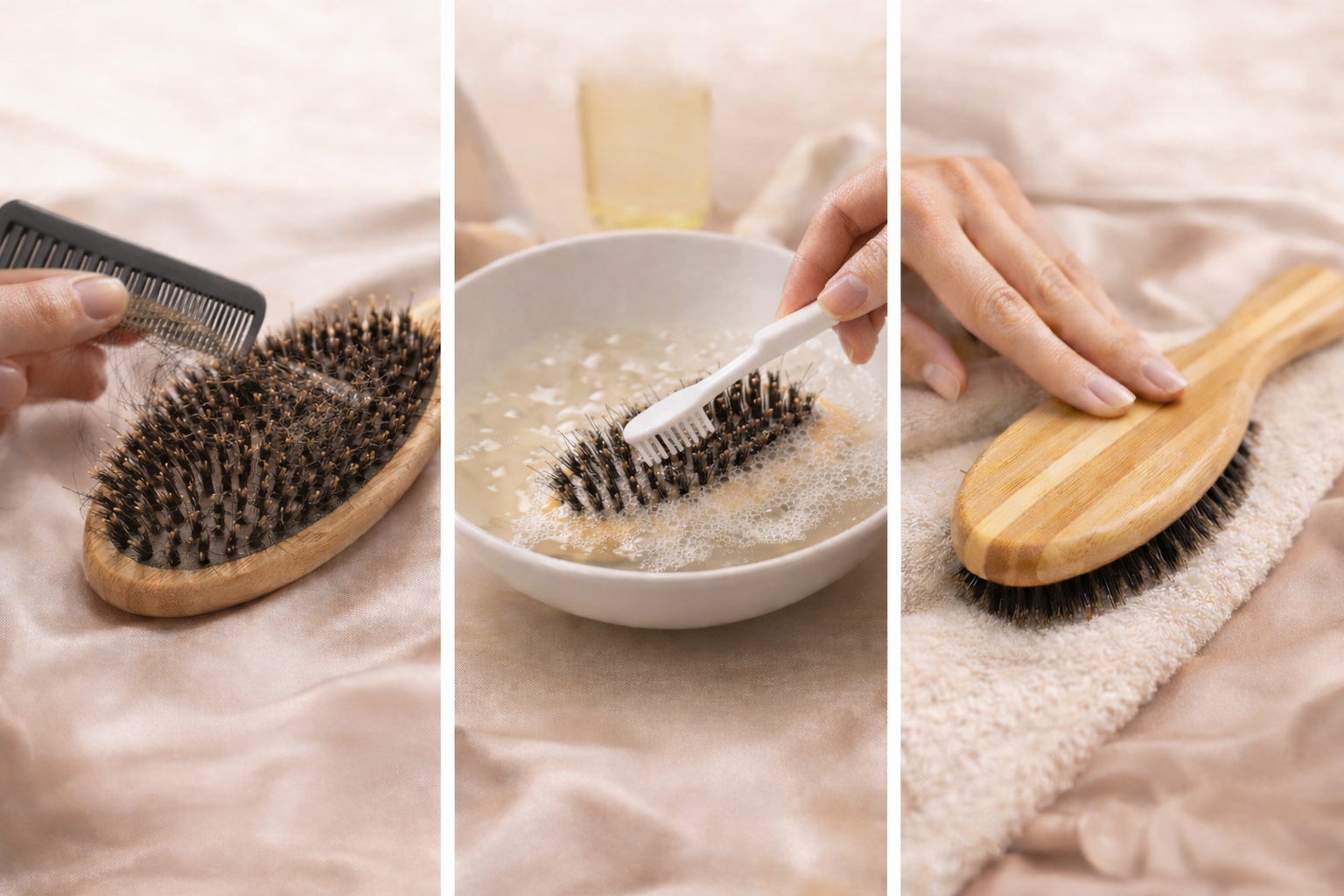 Comment laver une brosse en poils de sanglier et bambou (sans l’abîmer)