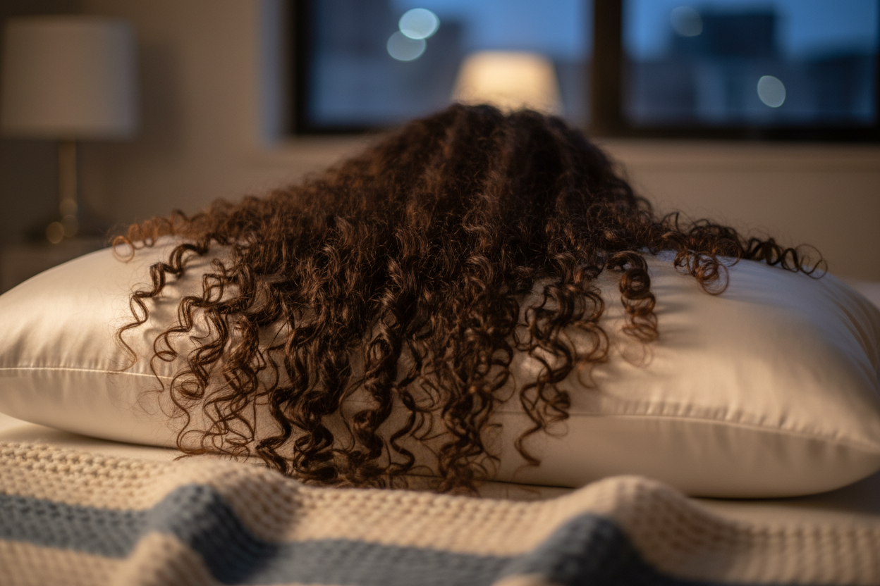 Bonnet de nuit satin et rétention de longueur : comment protéger ses pointes pour des cheveux naturels plus longs