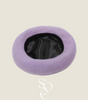 béret satin cheveux bouclés  lilas lavande violet