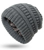 bonnet satin soë beanie gris foncé